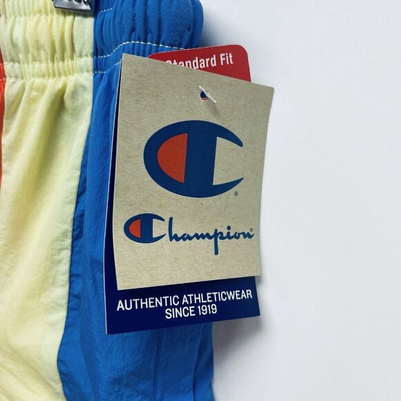 Champion beach Short Size Large Men’s Warm Up Mesh Lining Multicolor Striped New - Picture 10 of 11